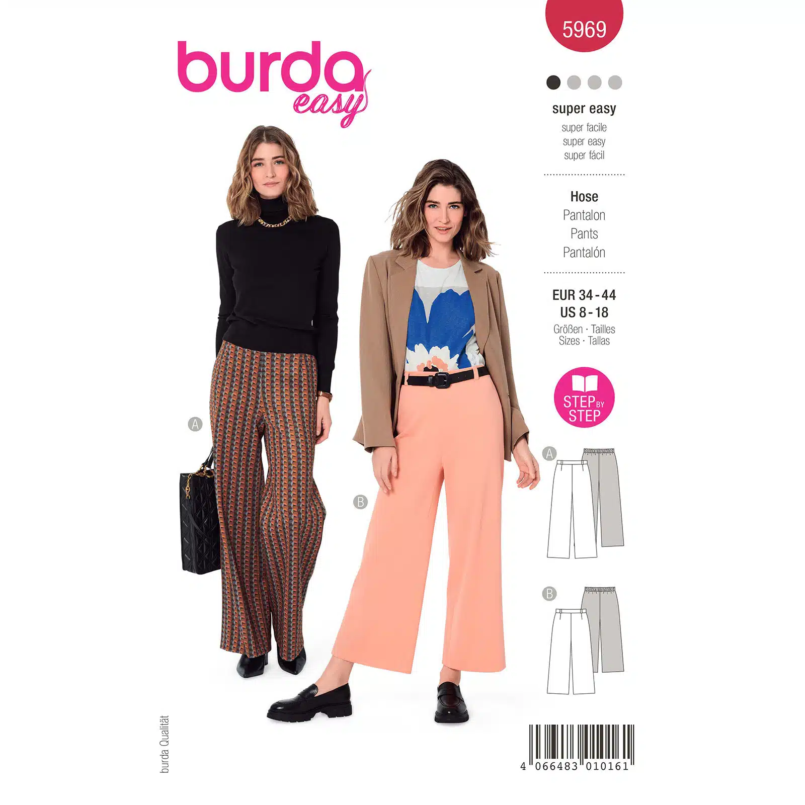 Burda Rood 5969 - Broek in Variaties