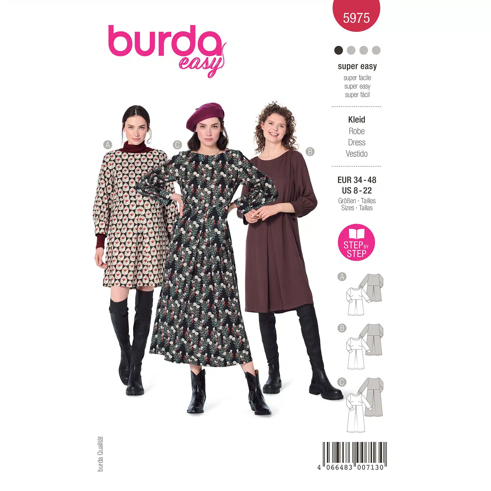 Burda Rood 5975 - Jurk in Variaties
