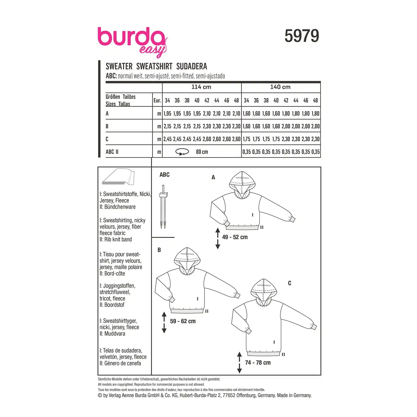 Burda Rood 5979 - Sweater in Variaties