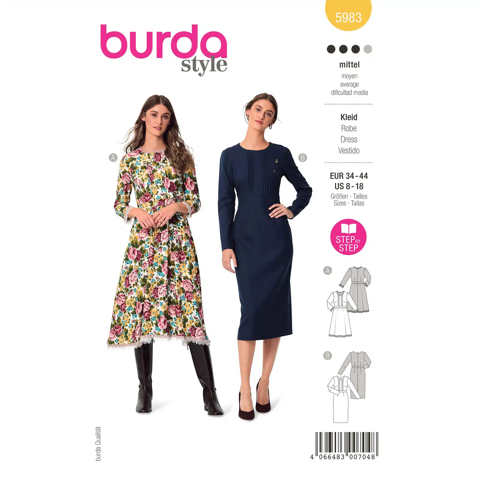 Burda Geel 5983 - Jurk in Variaties