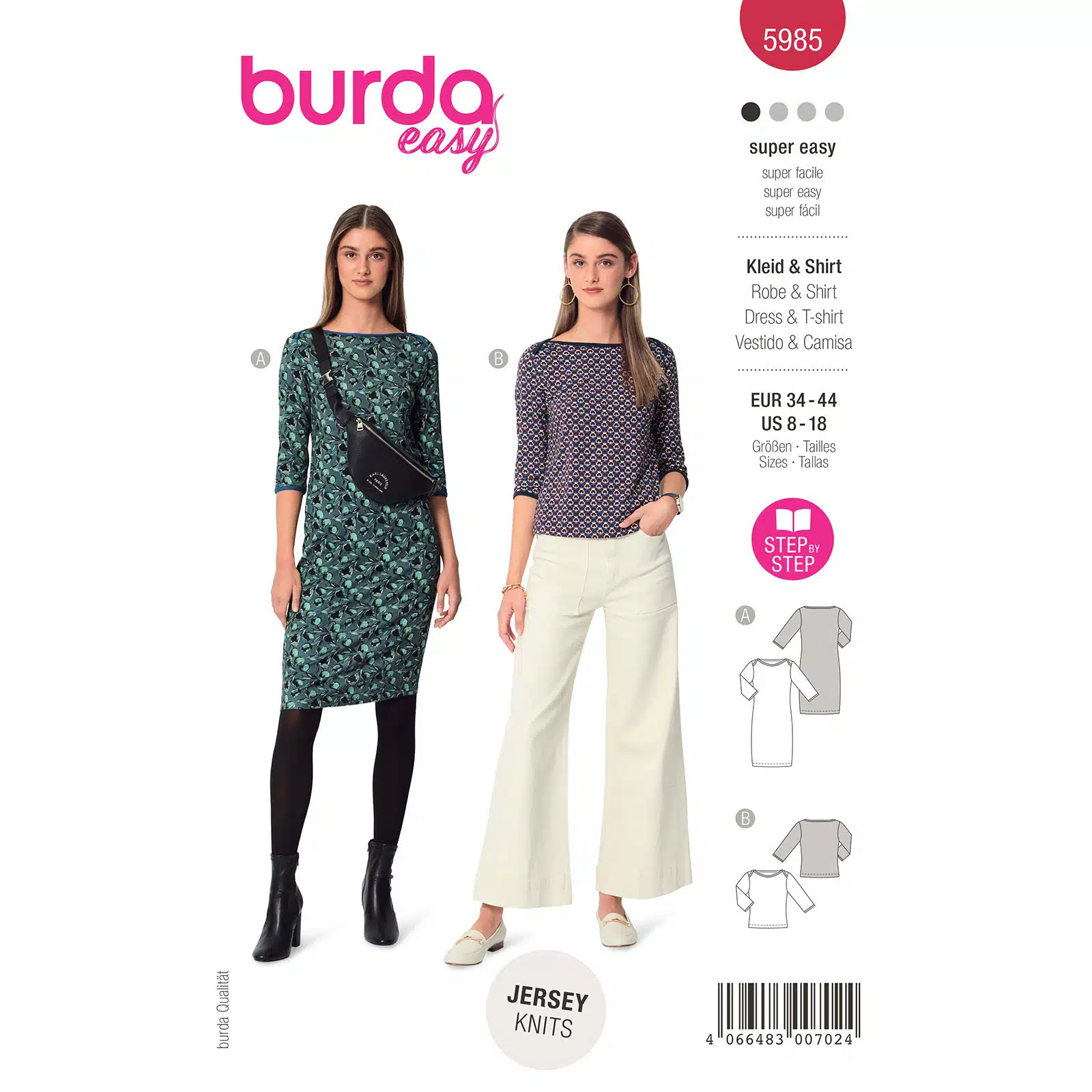 Burda Rood 5985 - Jurk en Shirt
