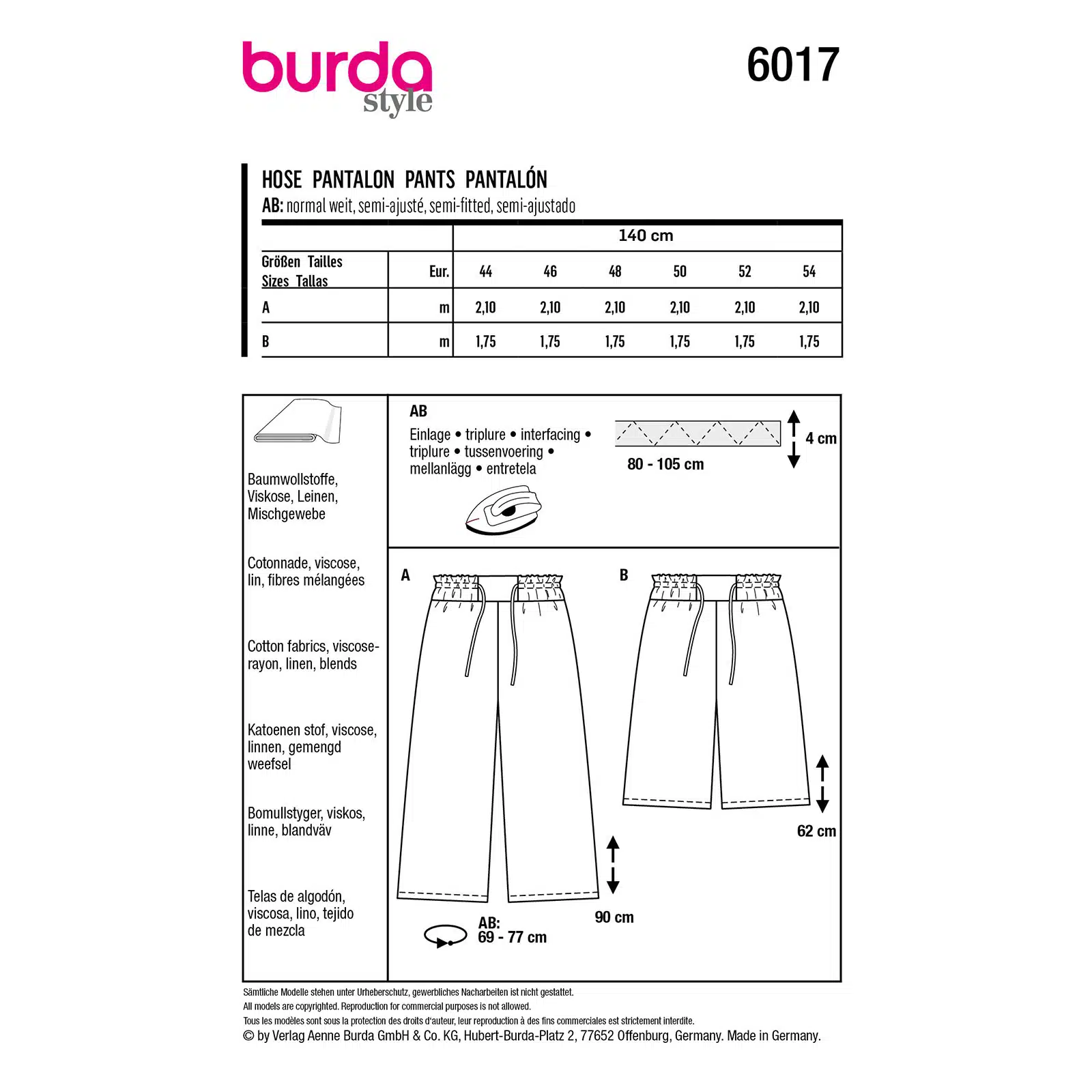 Burda Groen 6017 - Broek in Variaties