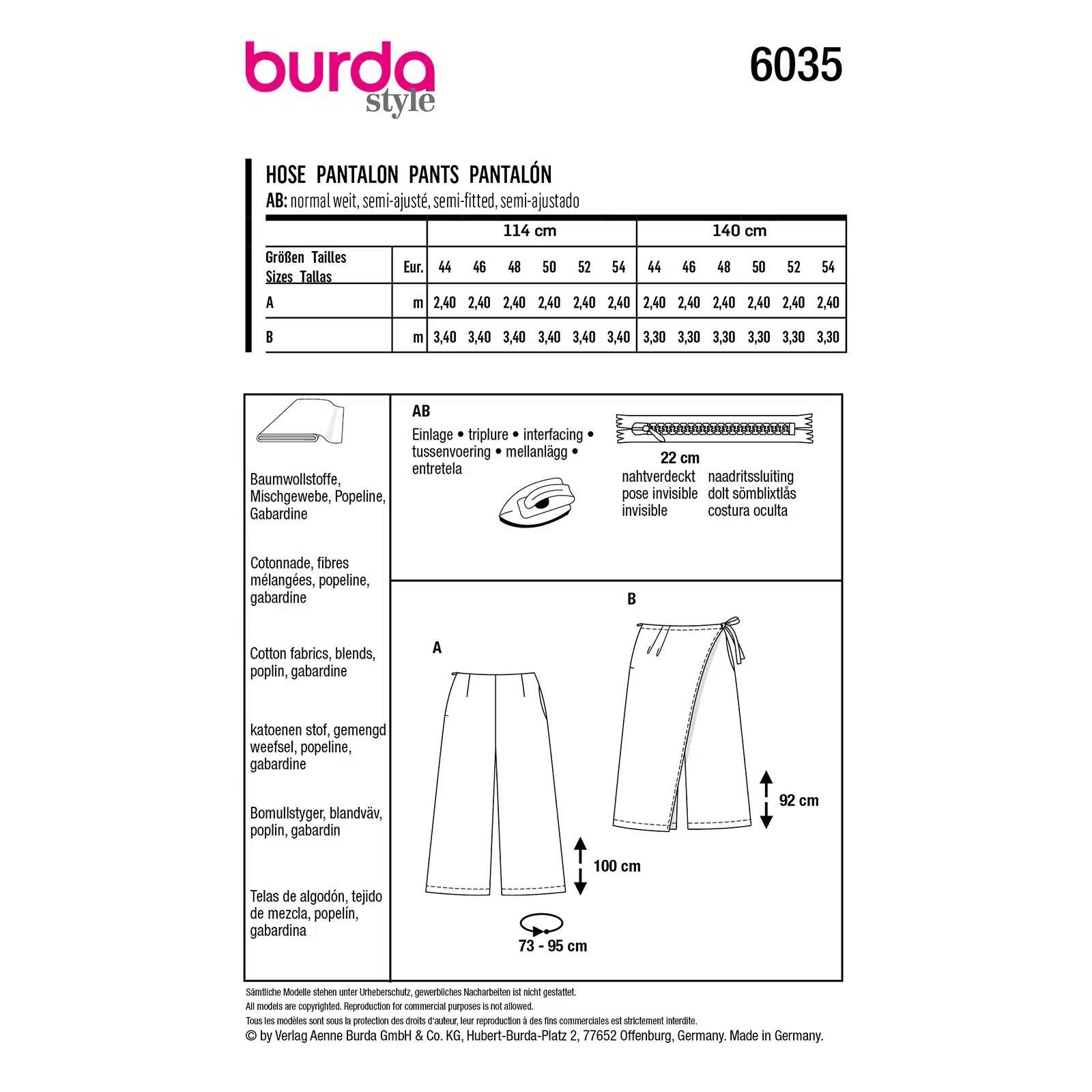 Burda Groen 6035 - Broek in Variaties