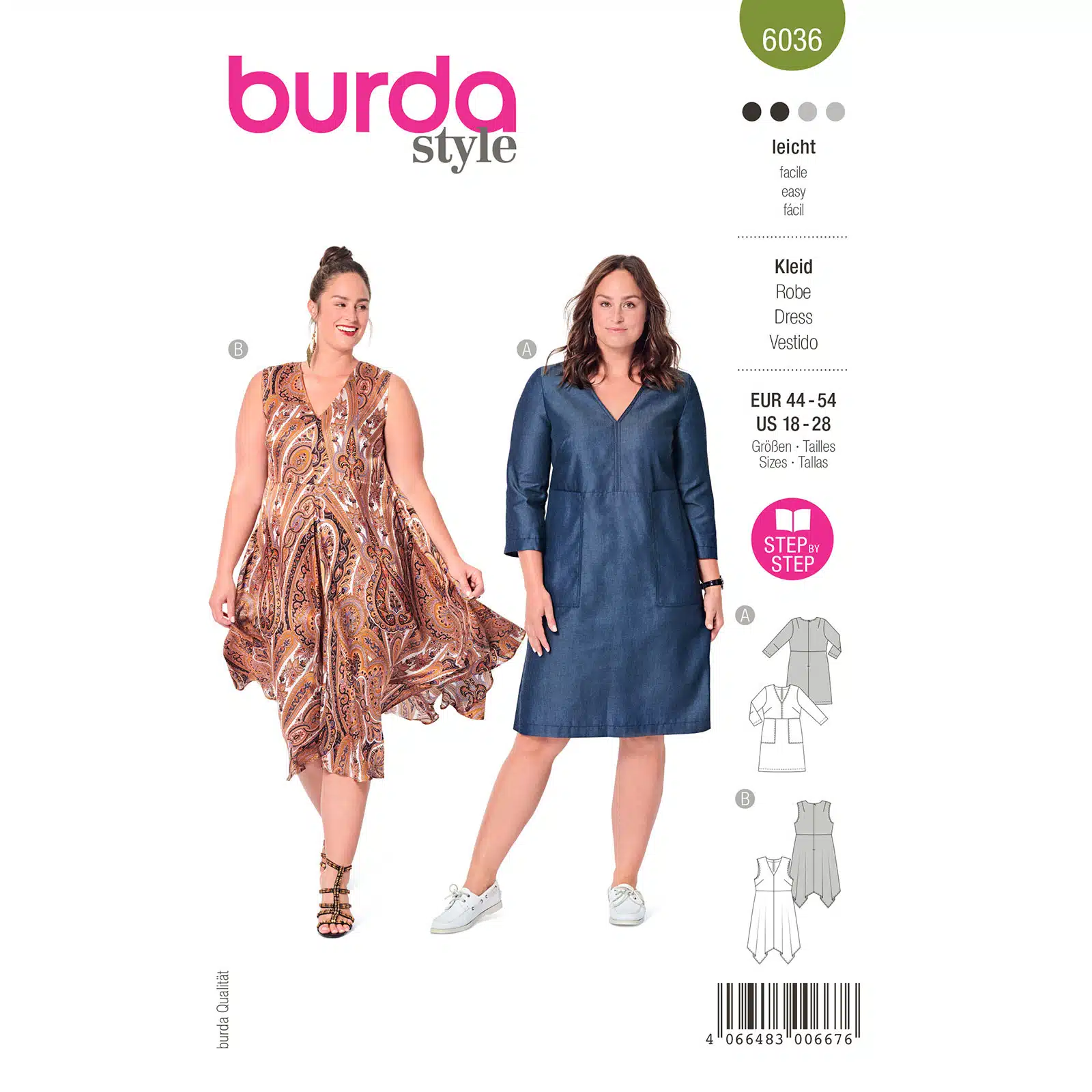 Burda Groen 6036 - Jurk in Variaties