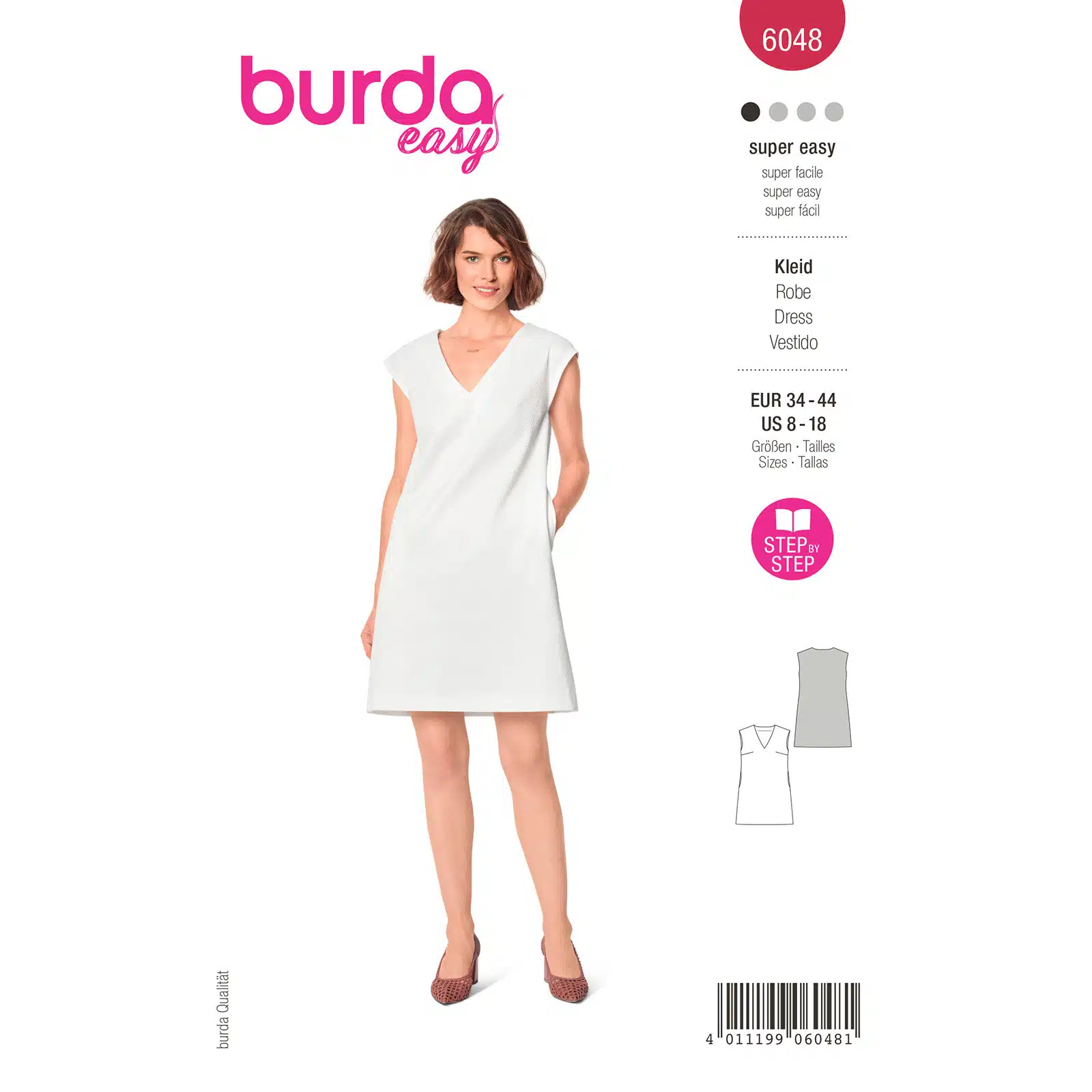 Burda Rood 6048 - Jurk