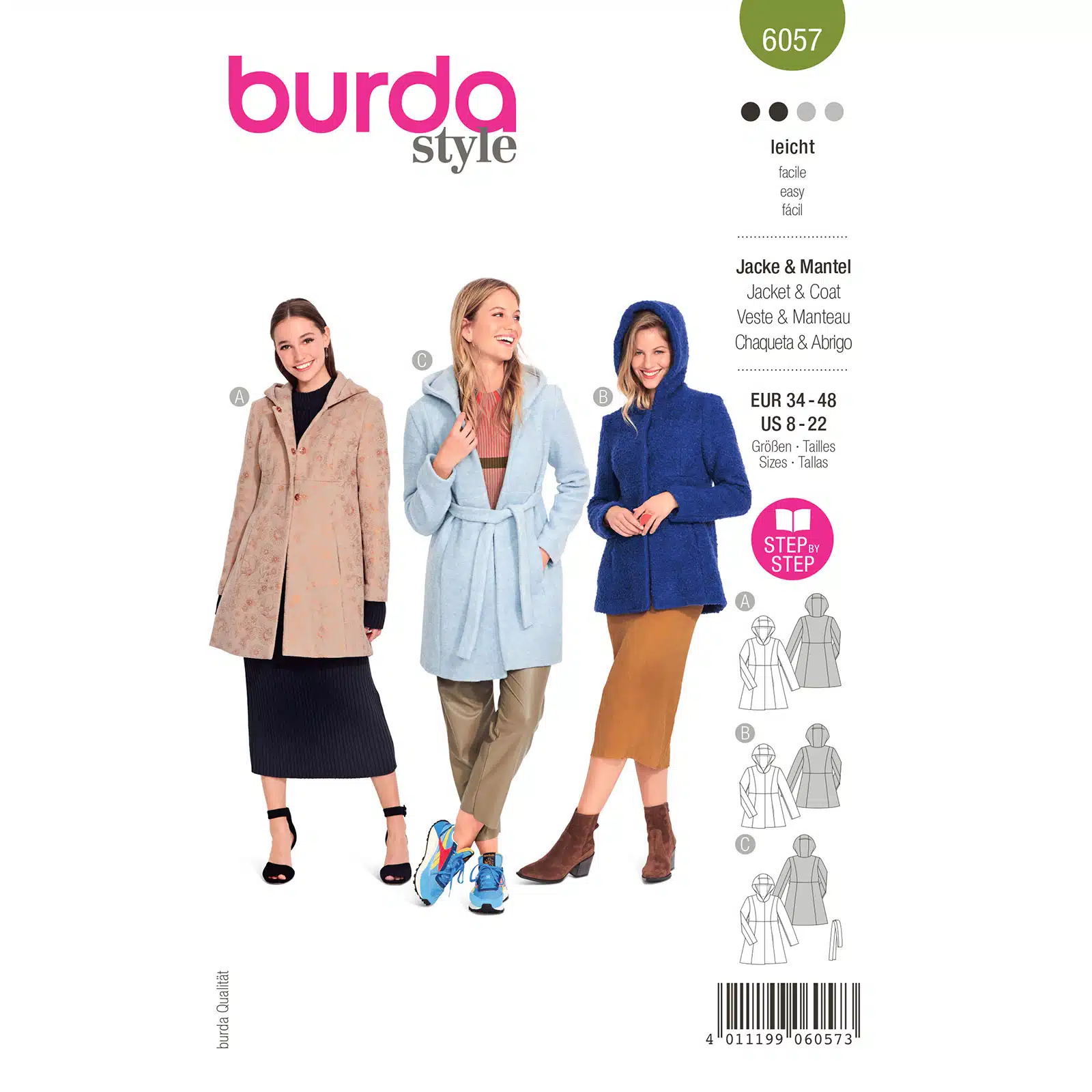 Burda Groen 6057 - Jas in Variaties