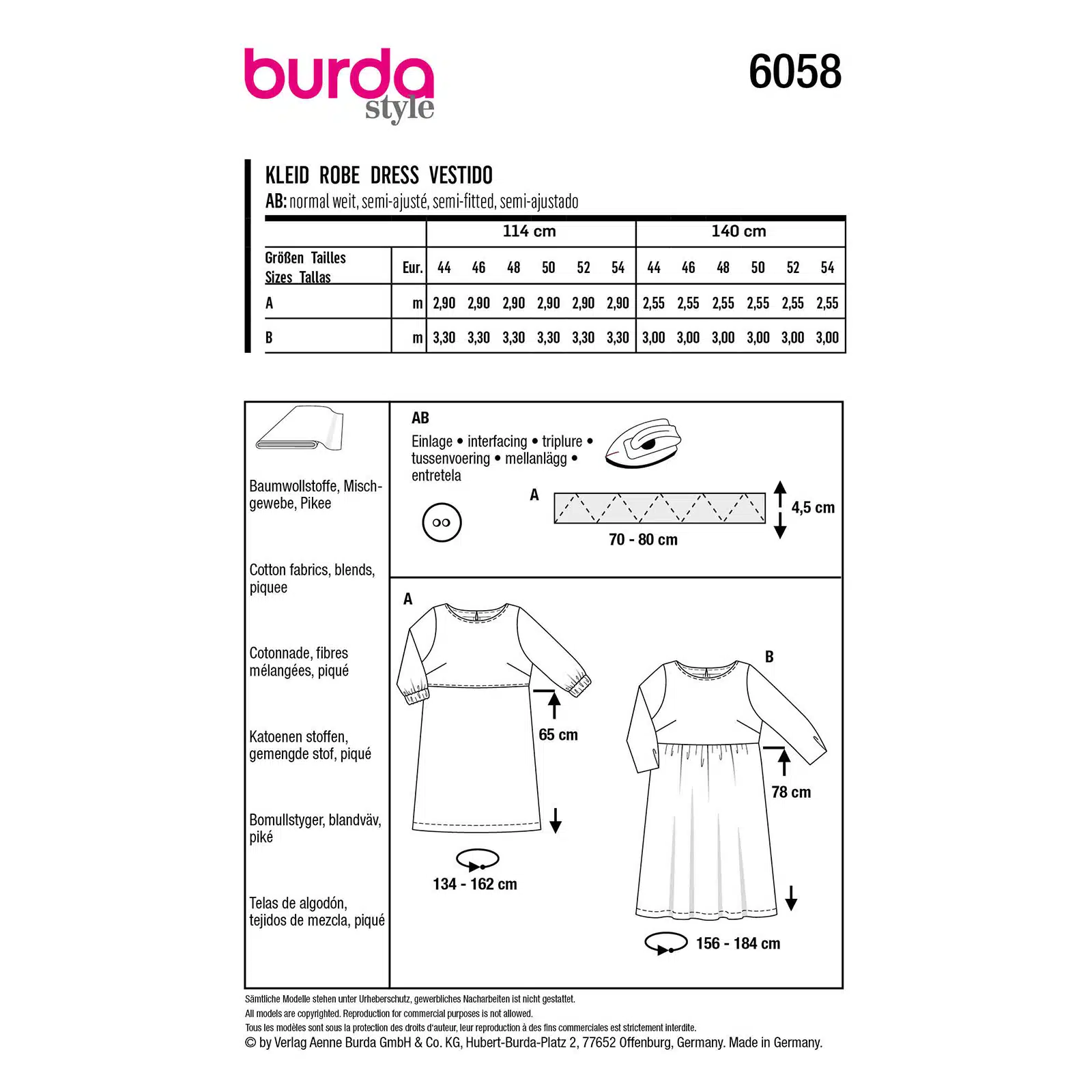 Burda Rood 6058 - Jurk in Variaties