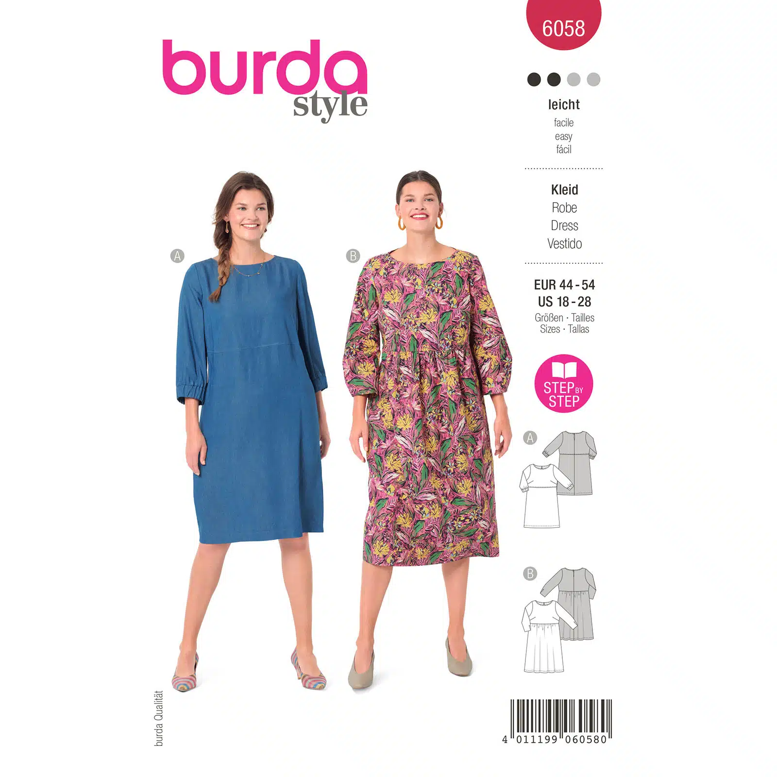 Burda Rood 6058 - Jurk in Variaties