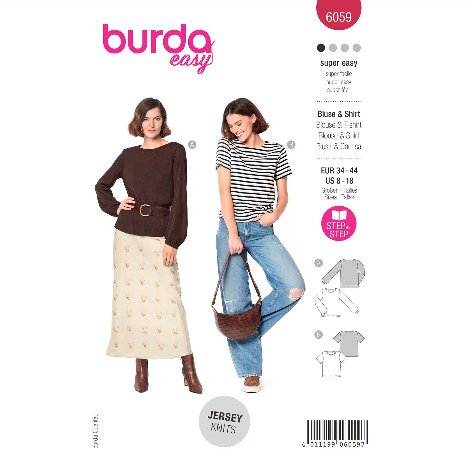 Burda Rood 6059 - Blouse en Shirt