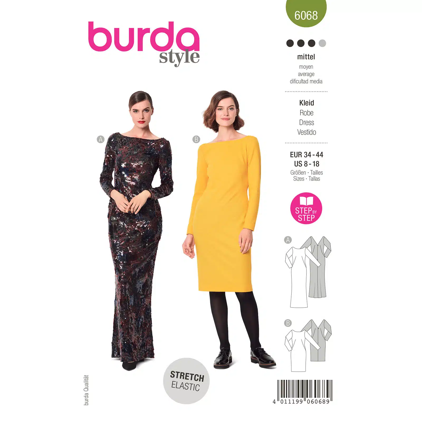 Burda Groen 6068 - Jurk in Variaties