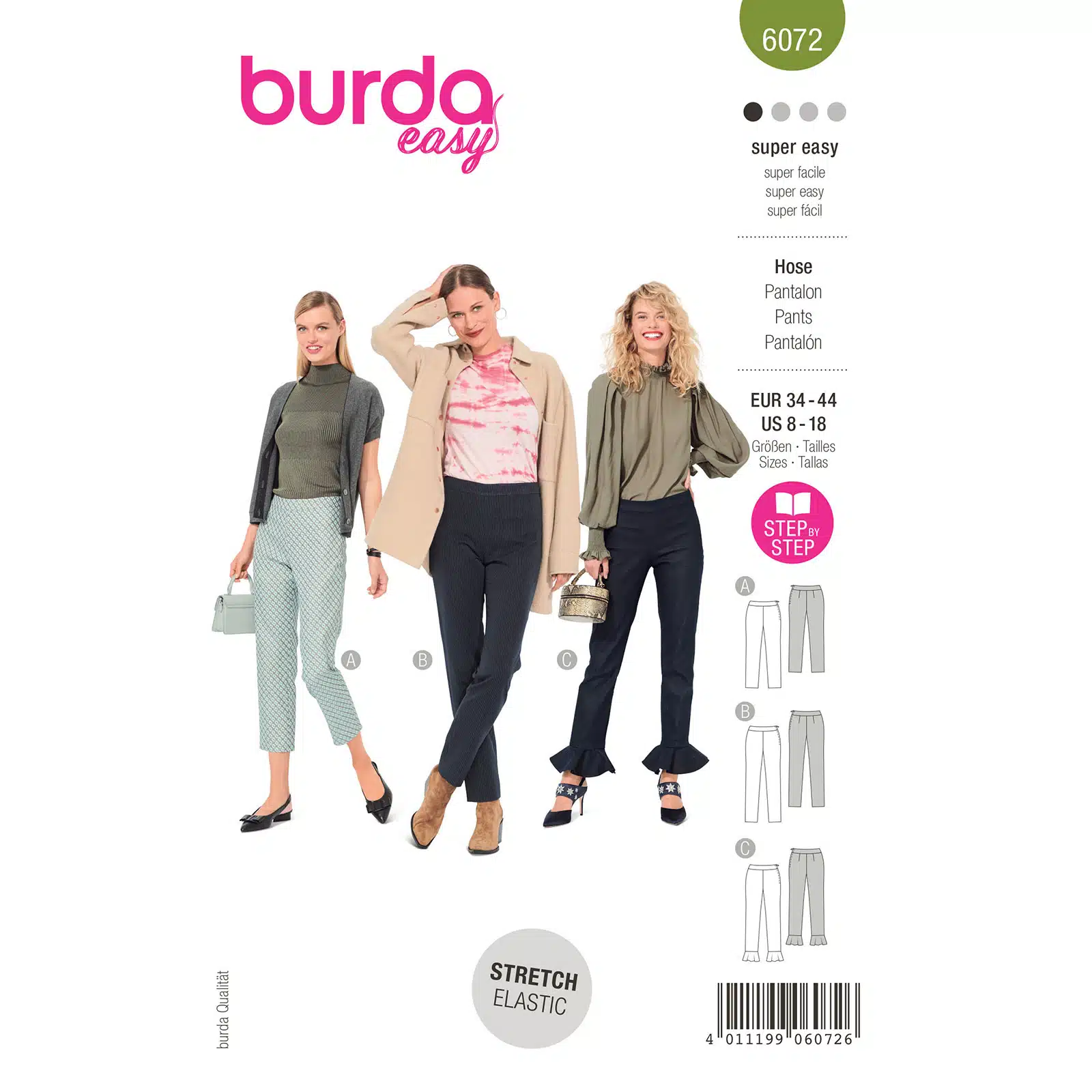 Burda Groen 6072 - Broek in Variaties