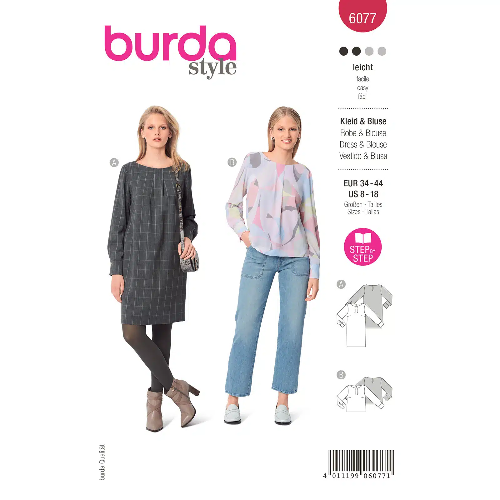 Burda Rood 6077 - Jurk en Blouse