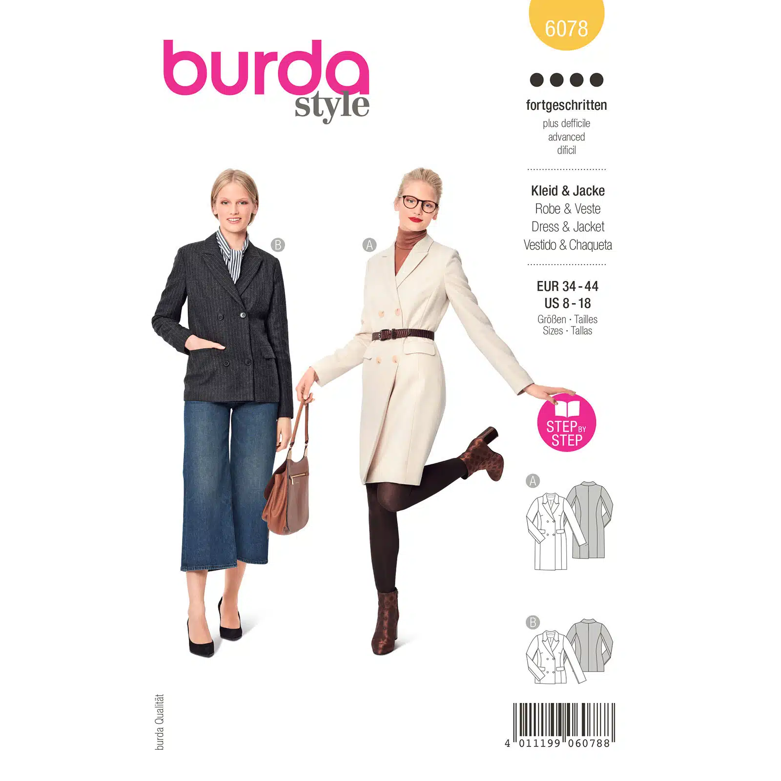 Burda Geel 6078 - Jurk en Jasje