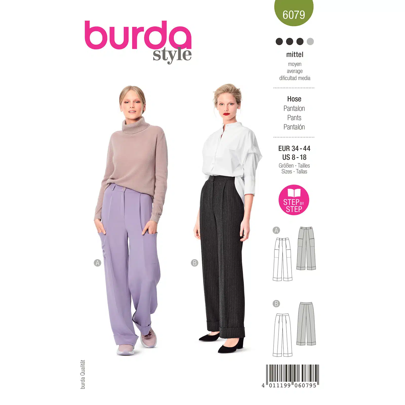 Burda Groen 6079 - Broek in Variaties