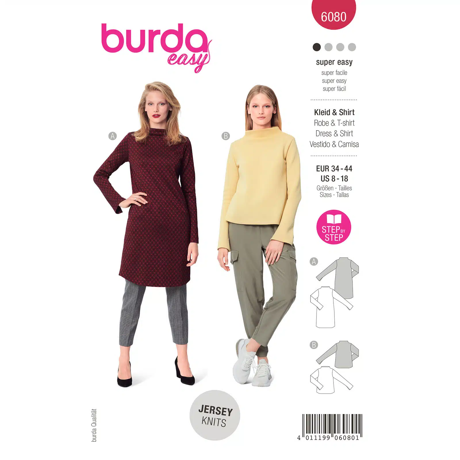 Burda Rood 6080 - Jurk en Shirt