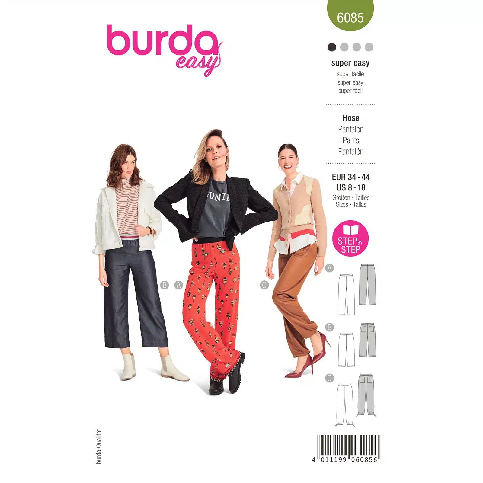 Burda Groen 6085 - Broek in Variaties