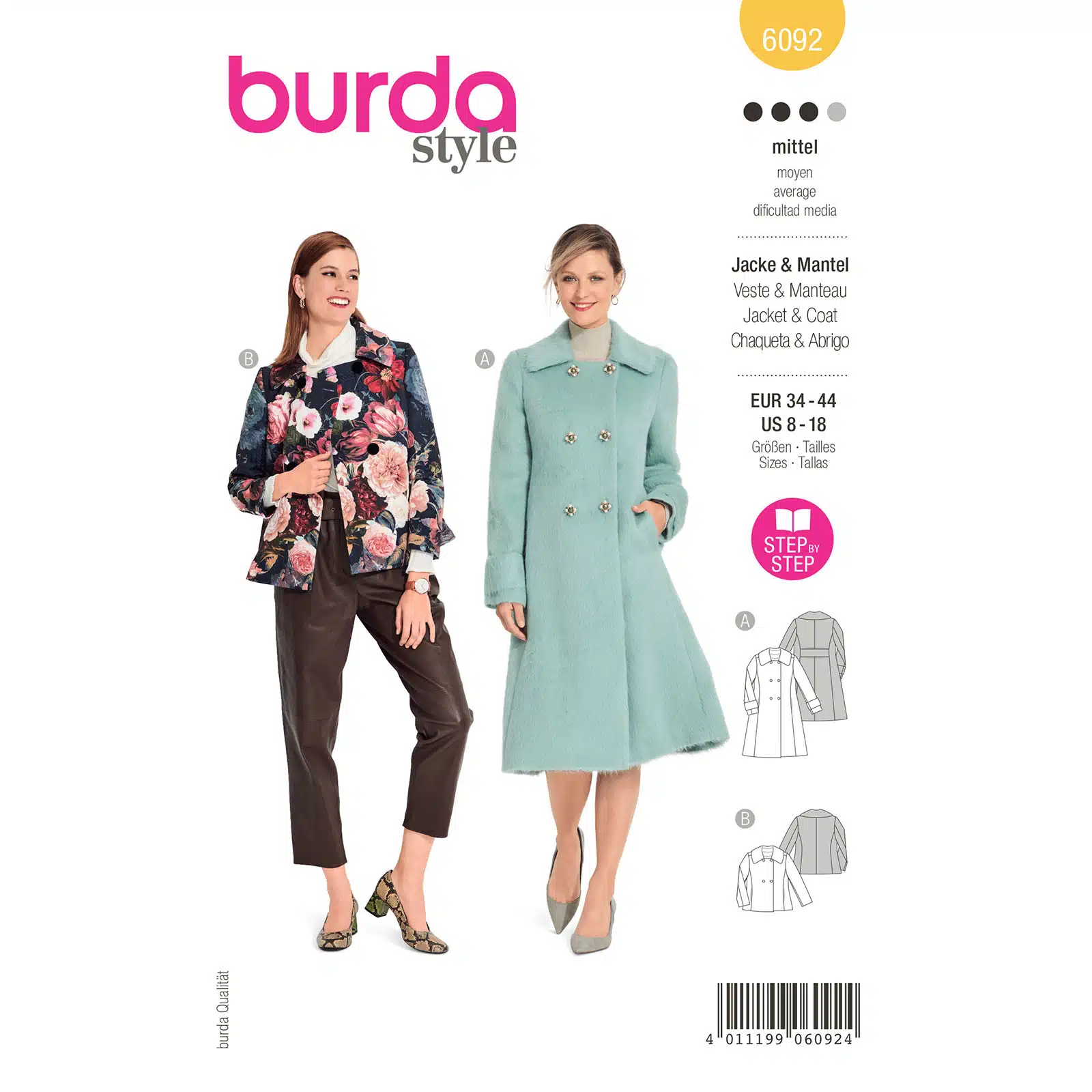 Burda Geel 6092 - Jas en Mantel