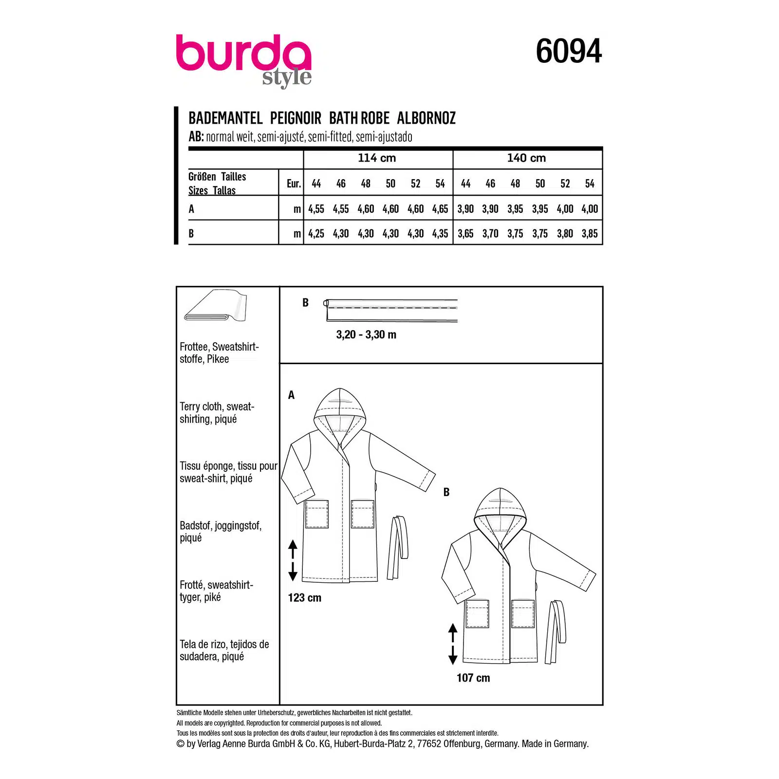 Burda Groen 6094 - Badjas in Variaties
