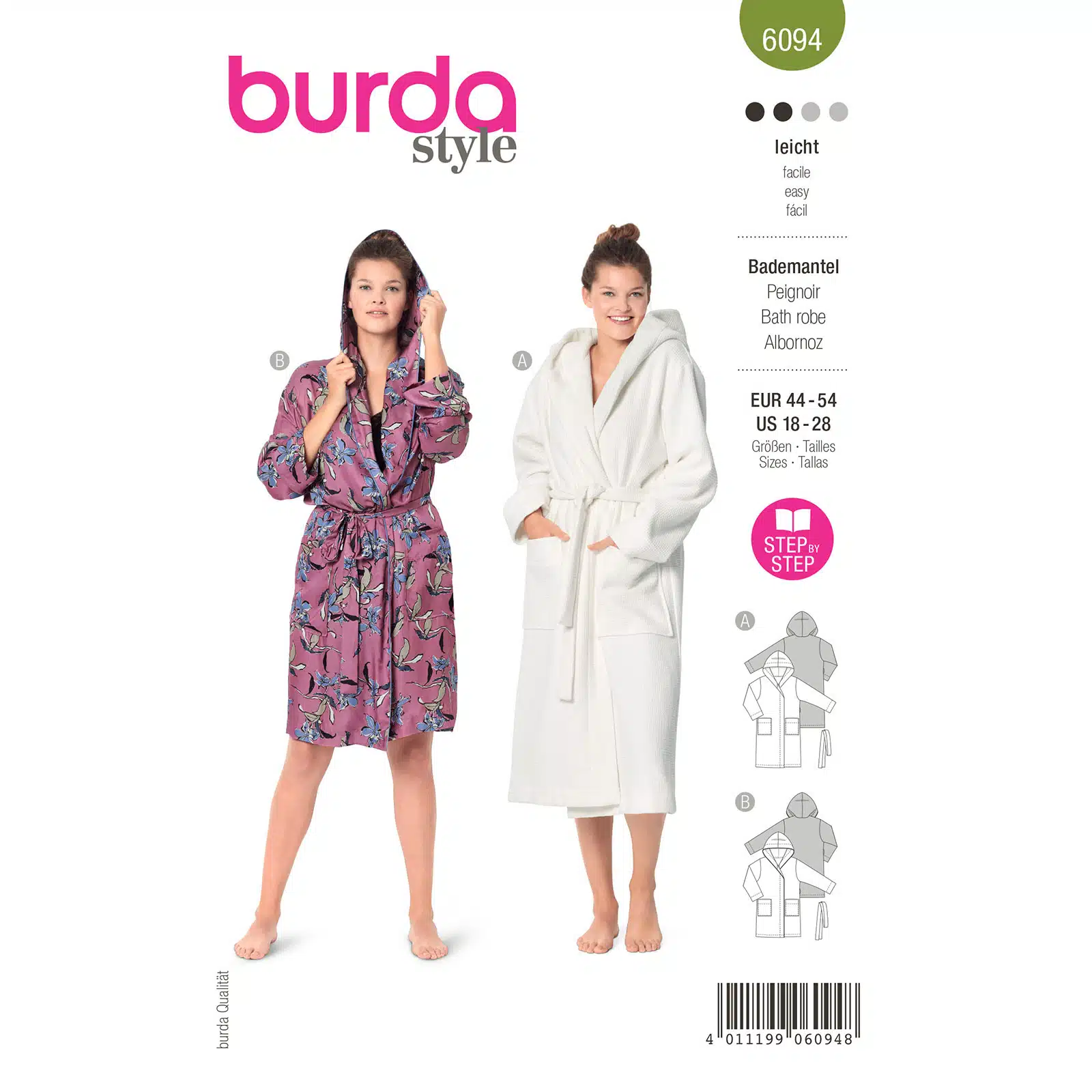 Burda Groen 6094 - Badjas in Variaties
