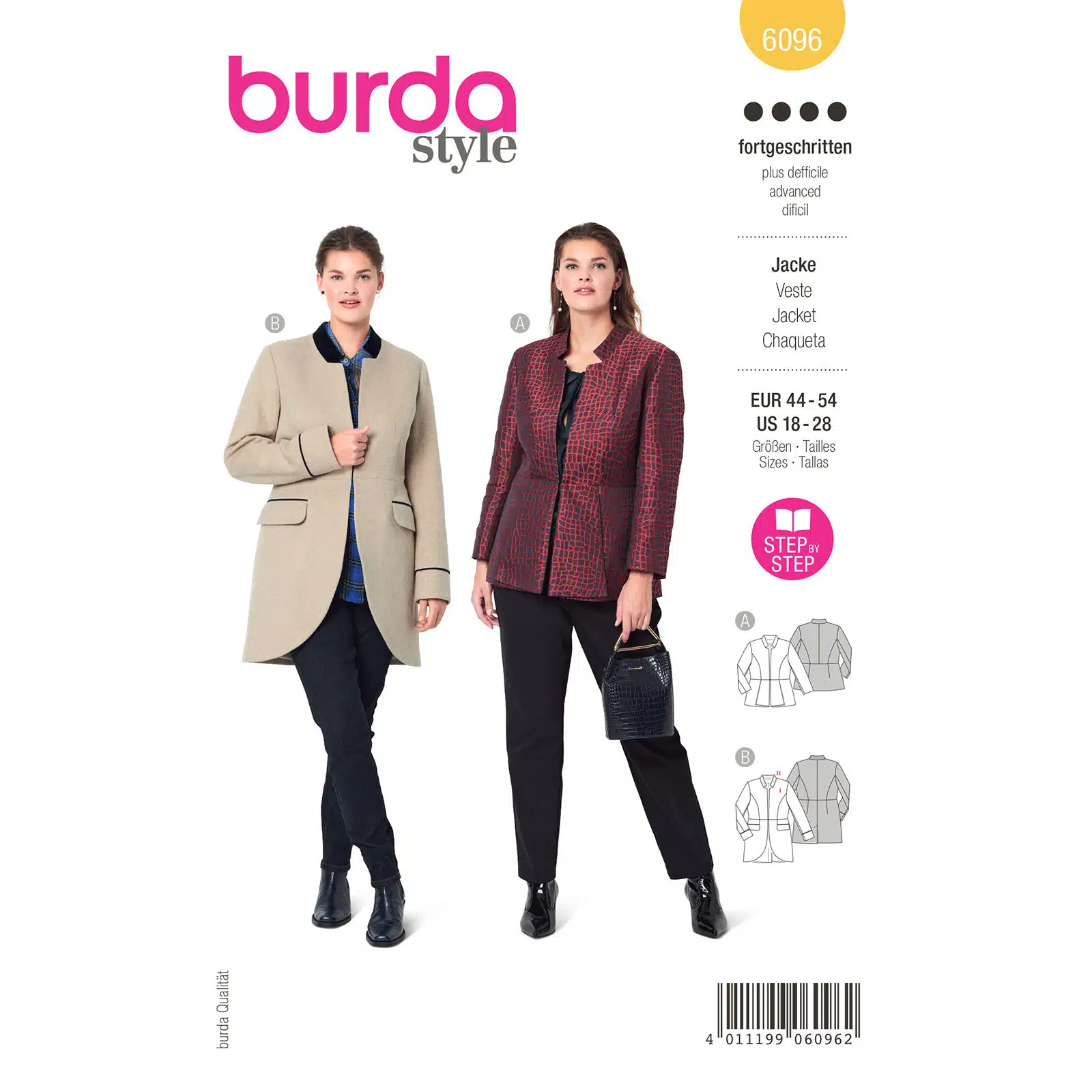 Burda Geel 6096 - Jasje in Variaties