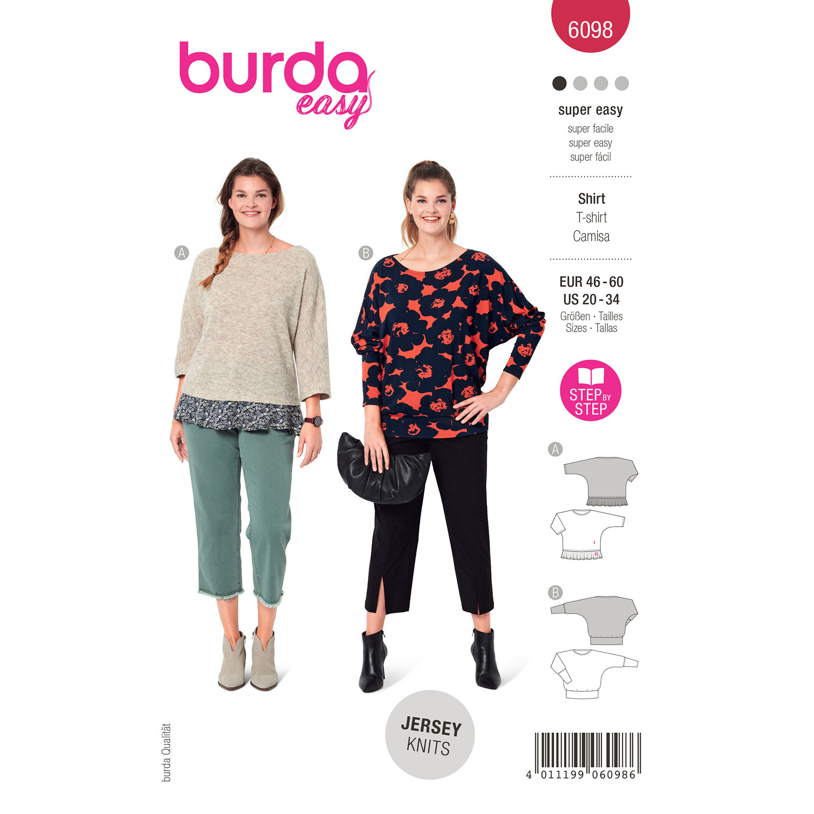 Burda Rood 6098 - Shirt in Variaties