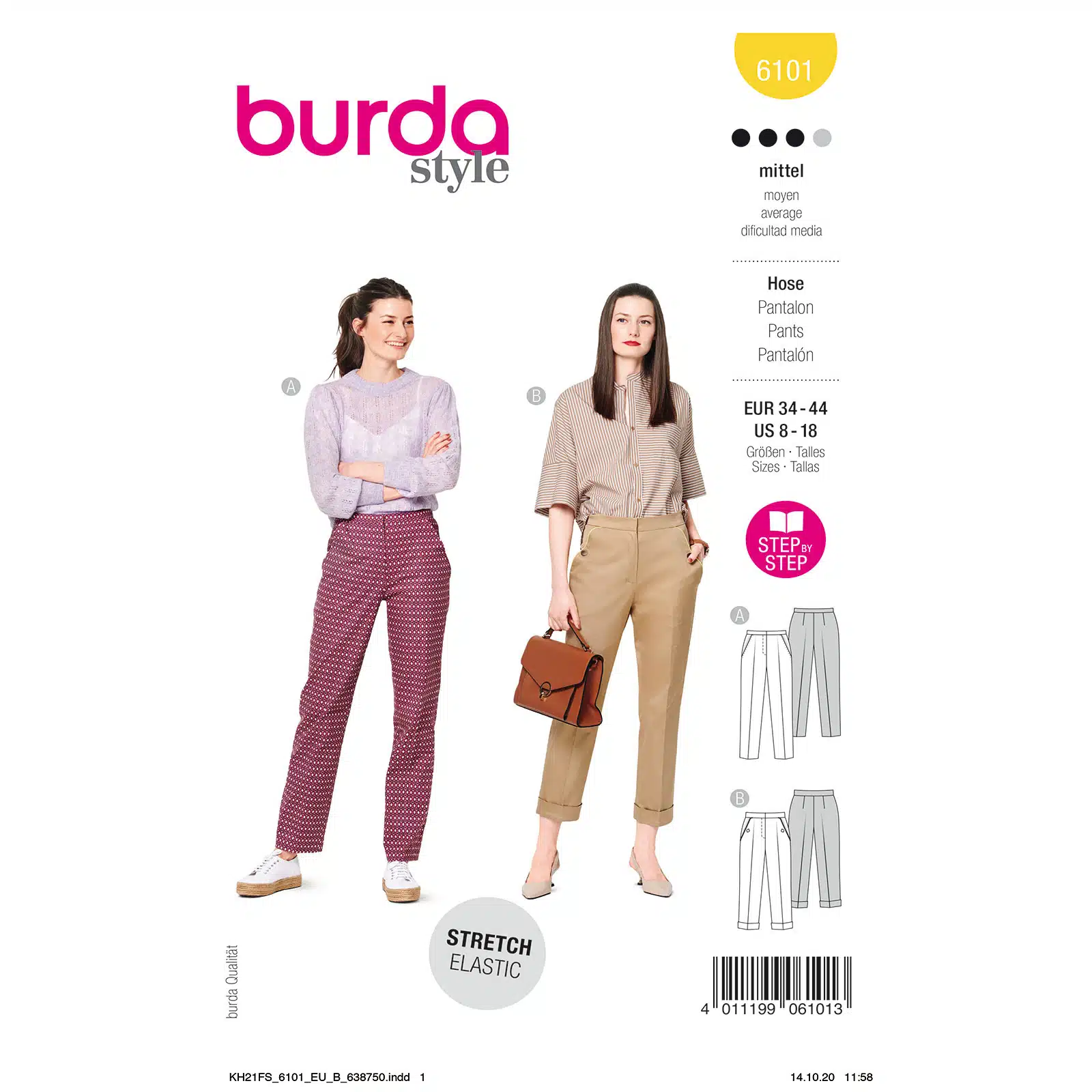 Burda Geel 6101 - Broek in Variaties