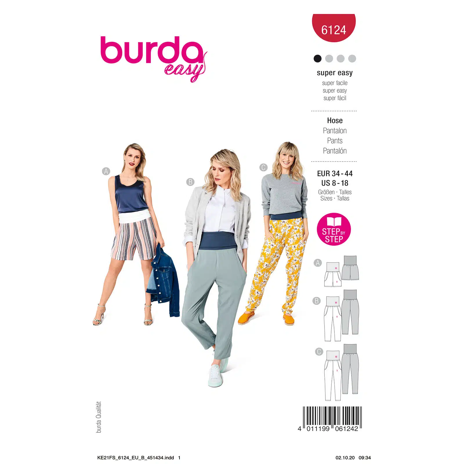 Burda Rood 6124 - Broek in Variaties