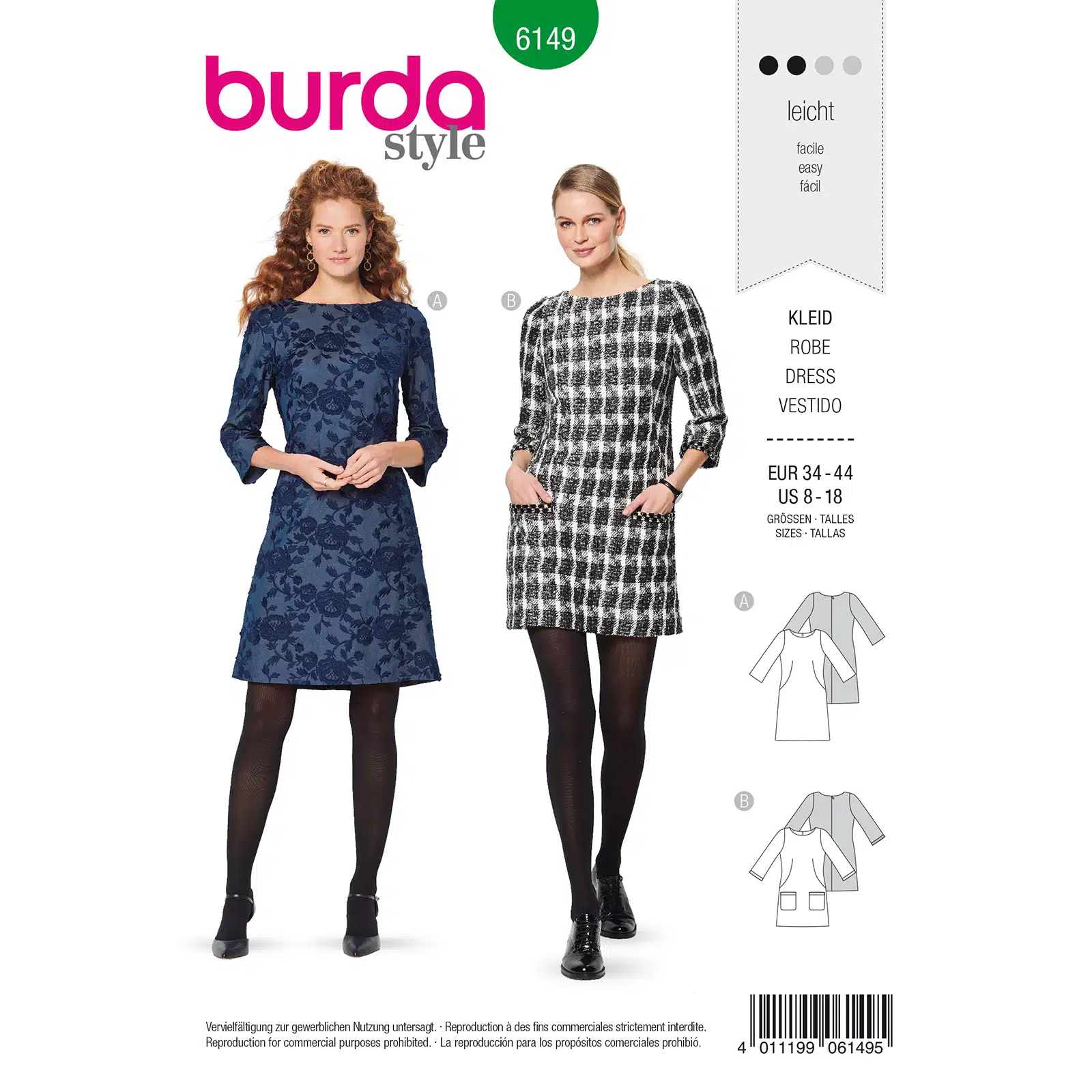 Burda Groen 6149 - Jurk in Variaties