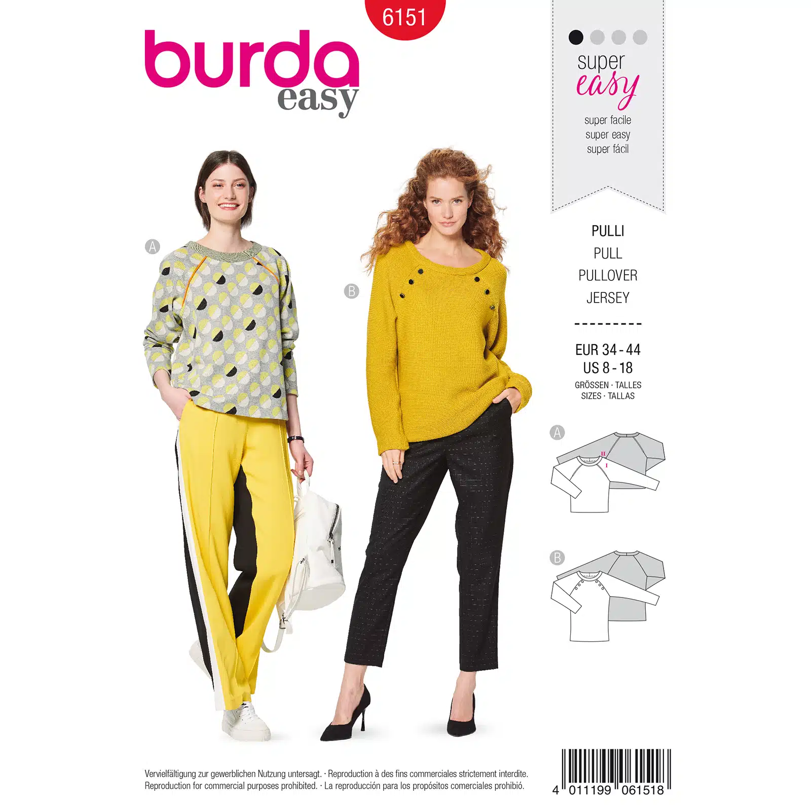 Burda Rood 6151 - Trui in Variaties