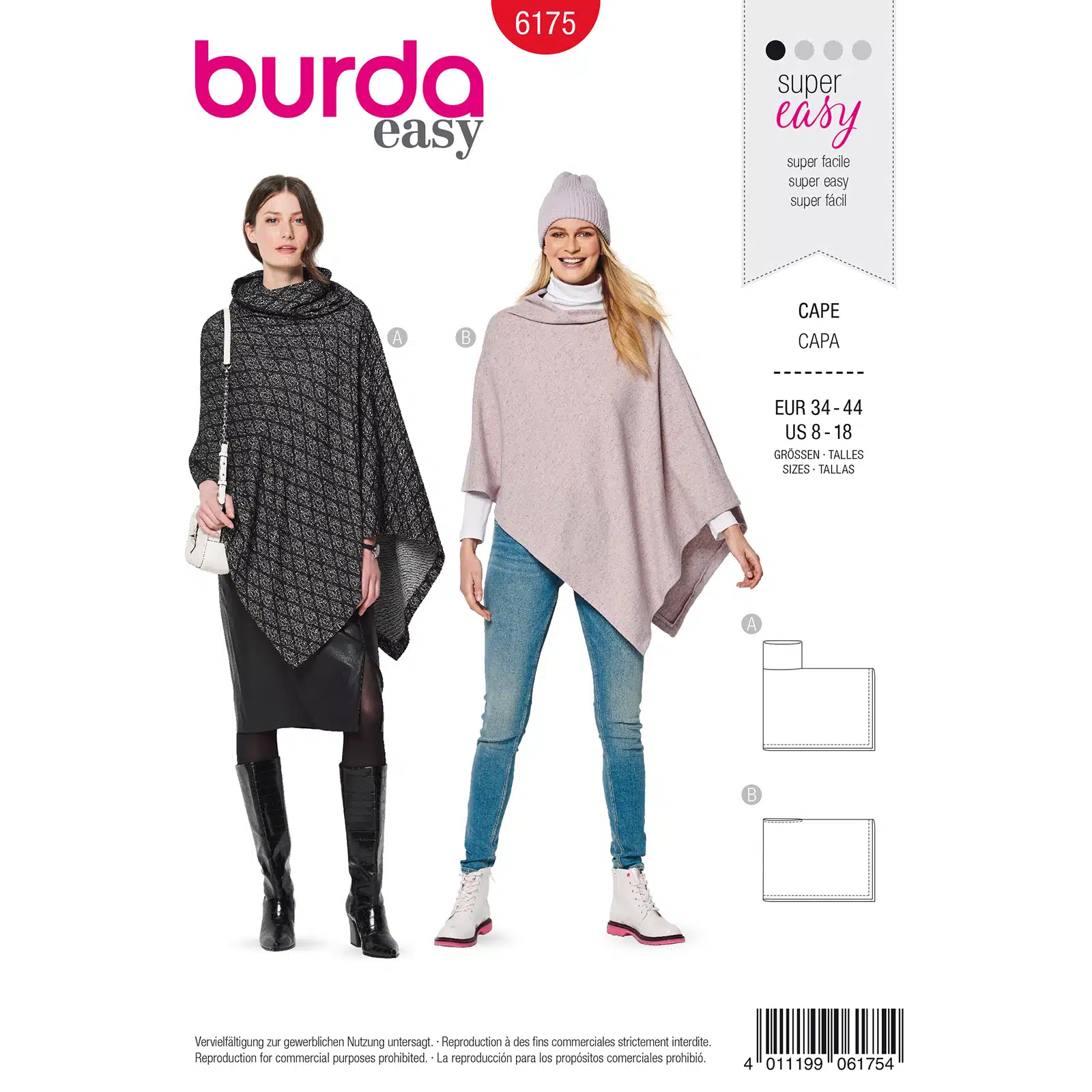 Burda Rood 6175 - Cape in Variaties