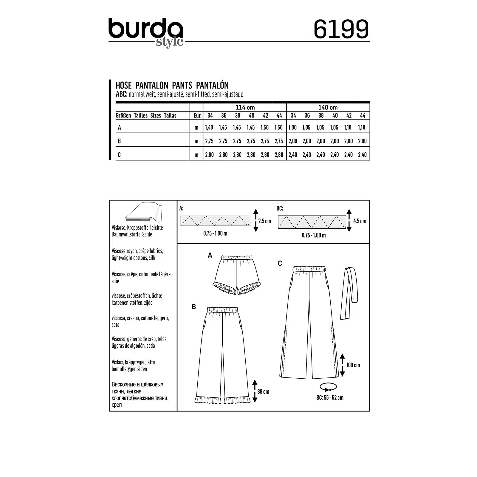 Burda Groen 6199 - Broek in Variaties