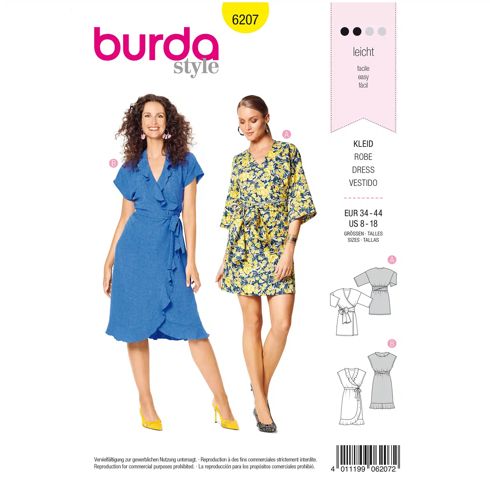 Burda Geel 6207 - Jurk in Variaties