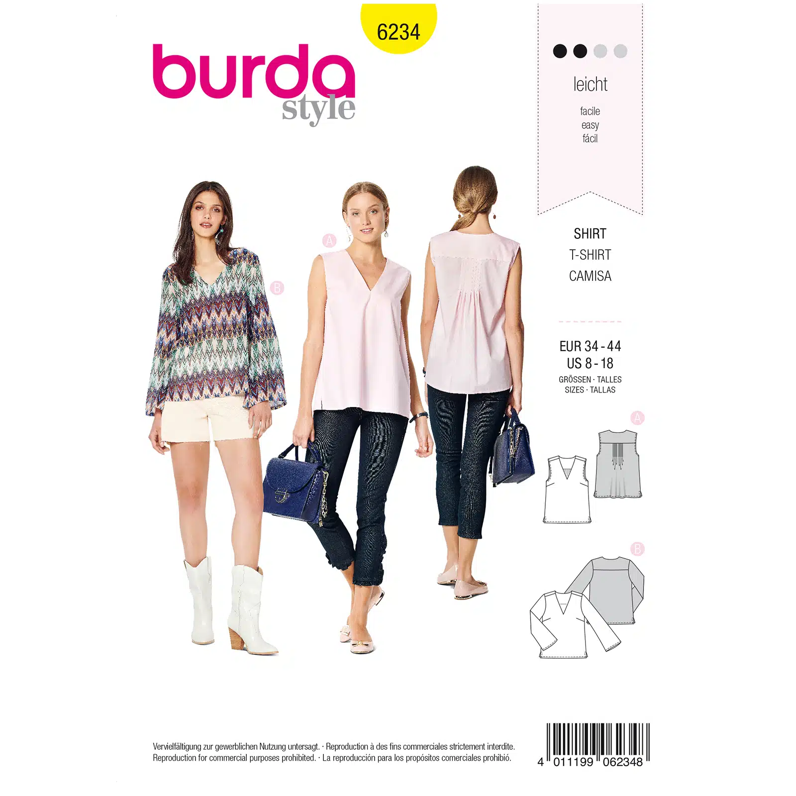 Burda Geel 6234 - Shirt in Variaties