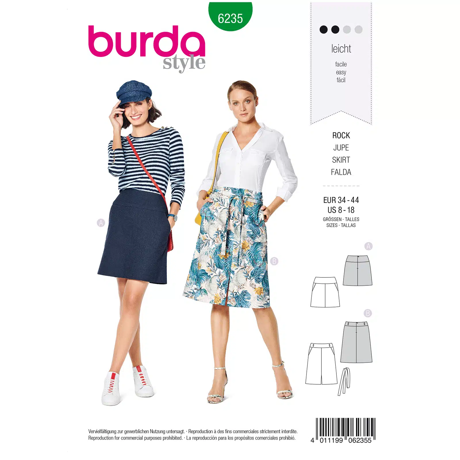 Burda Groen 6235 - Rok in Variaties