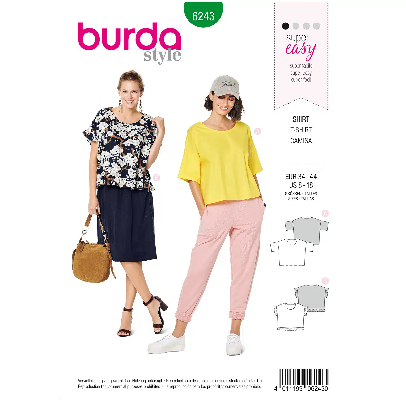 Burda Groen 6243 - Shirt in Variaties
