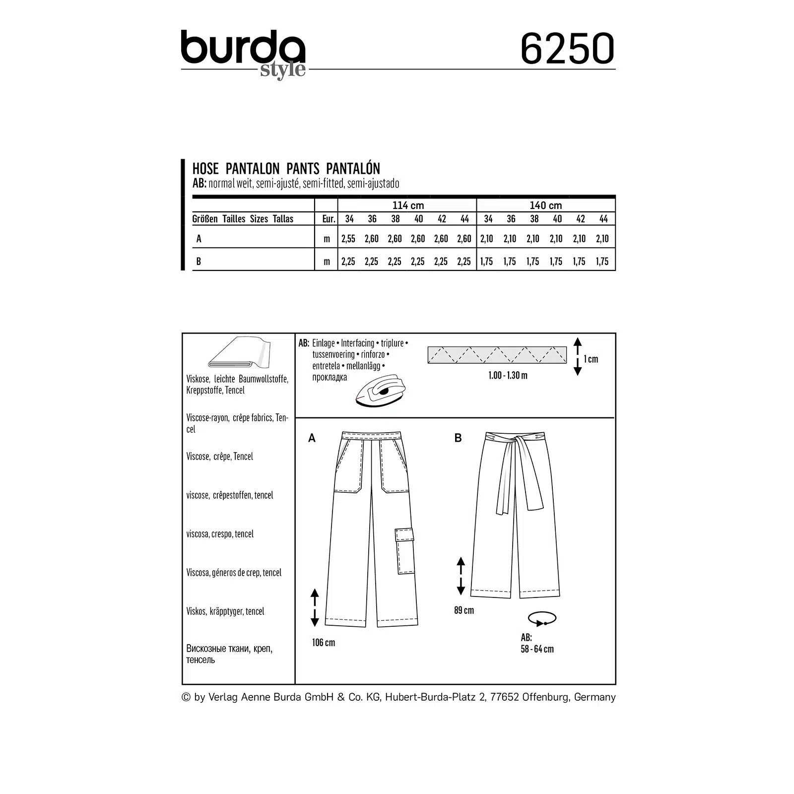 Burda Groen 6250 - Broek in Variaties