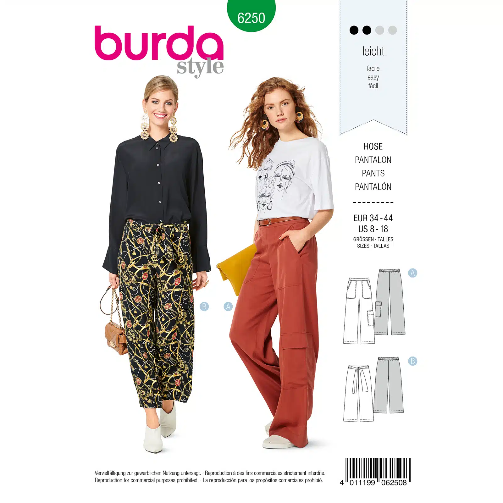 Burda Groen 6250 - Broek in Variaties