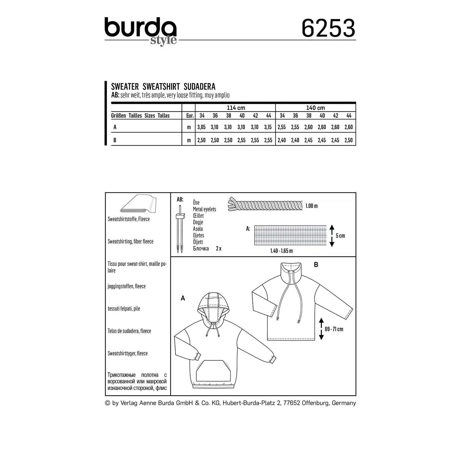 Burda Groen 6253 - Sweater in Variaties