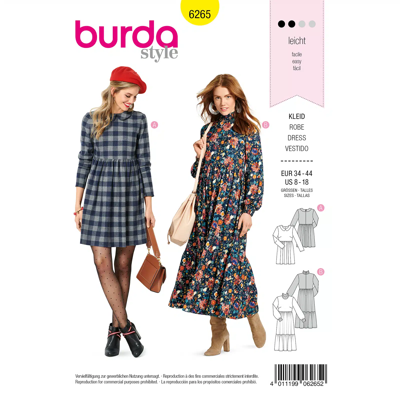 Burda Geel 6265 - Jurk in Variaties