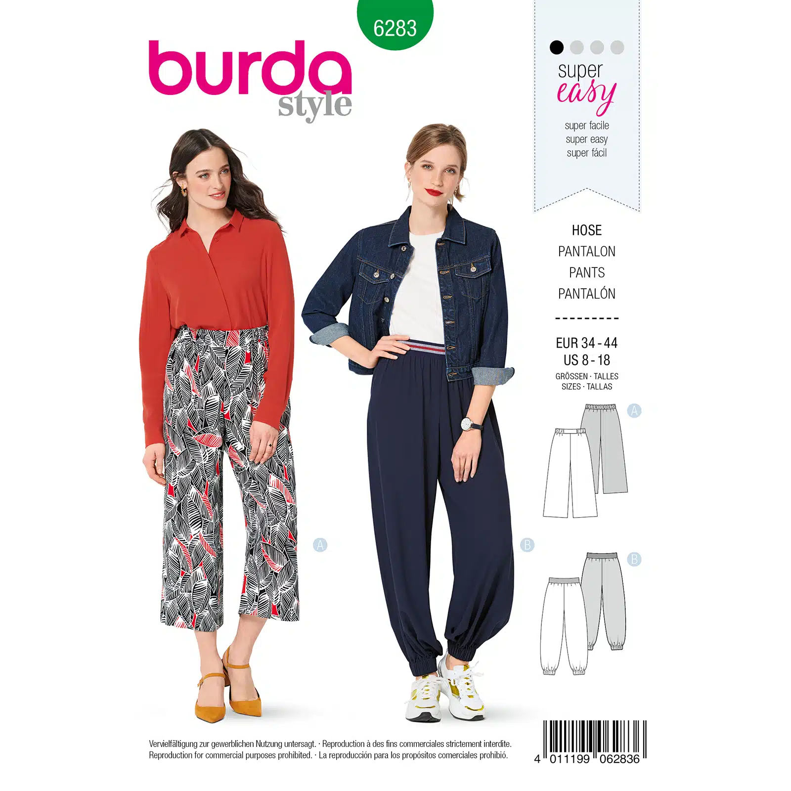 Burda Groen 6283 - Broek in Variaties