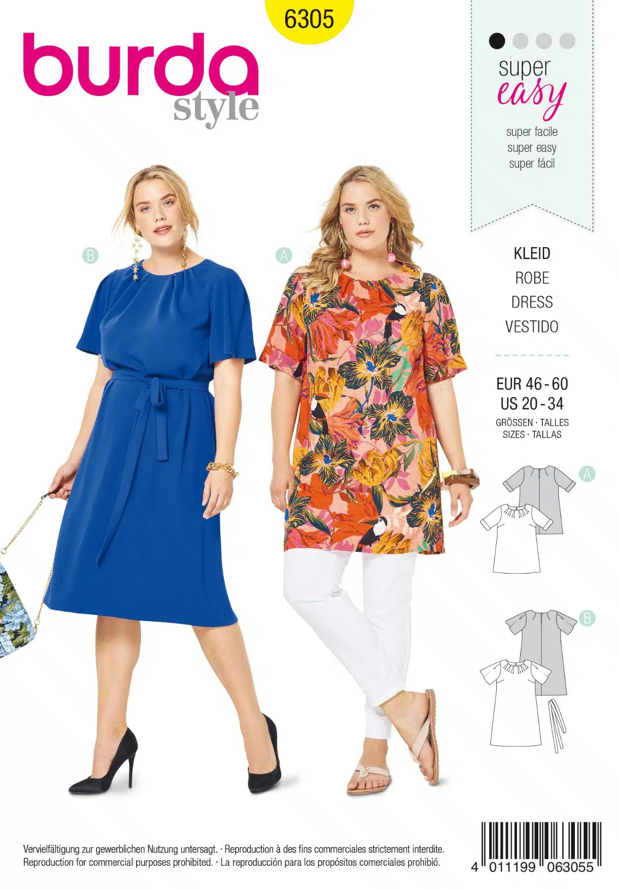 Burda Geel 6305 - Jurk en Shirt