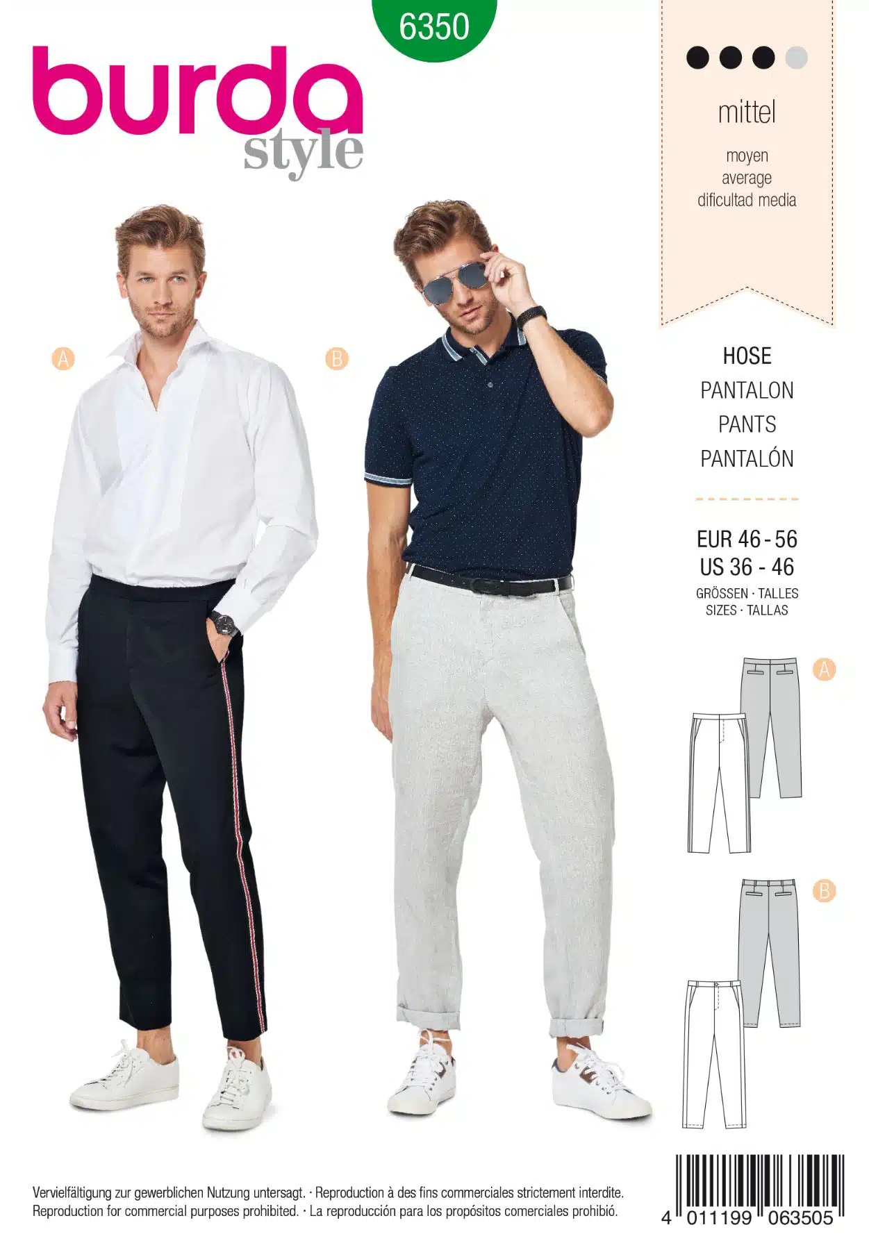 Burda Groen 6350 - Broek in variaties