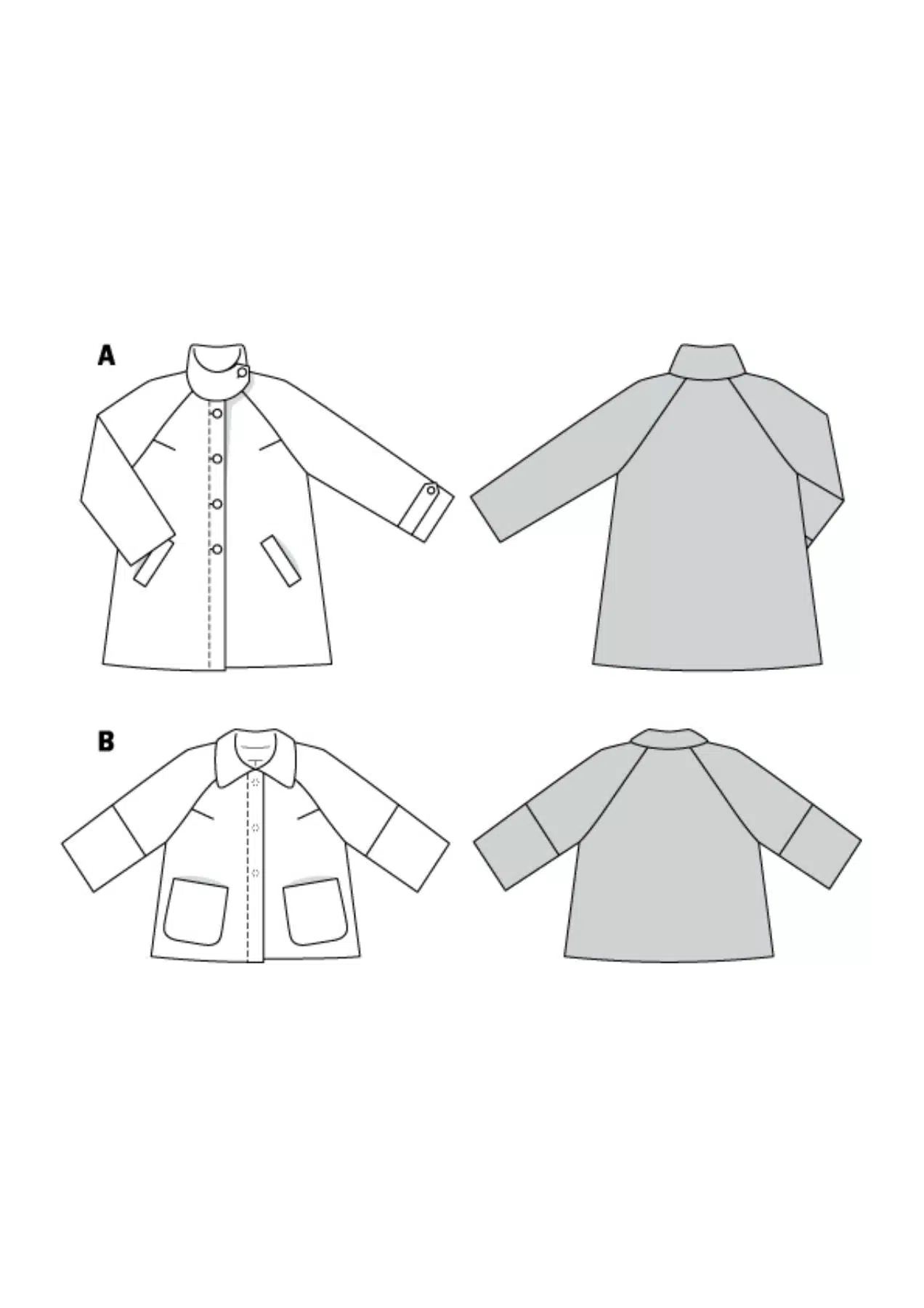 Burda Groen 6372 - Jas in variaties