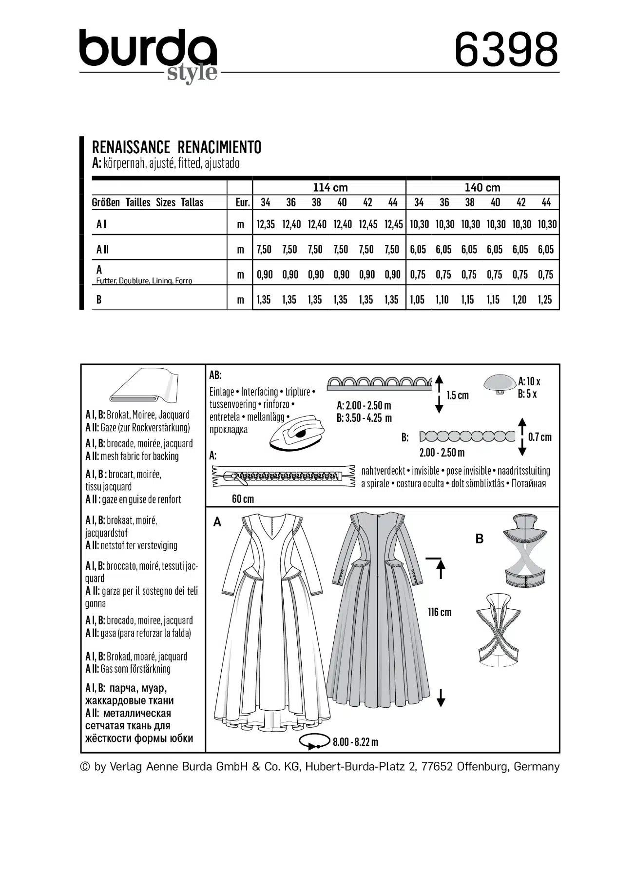 Burda Couture 6398 - Historisch Kostuum