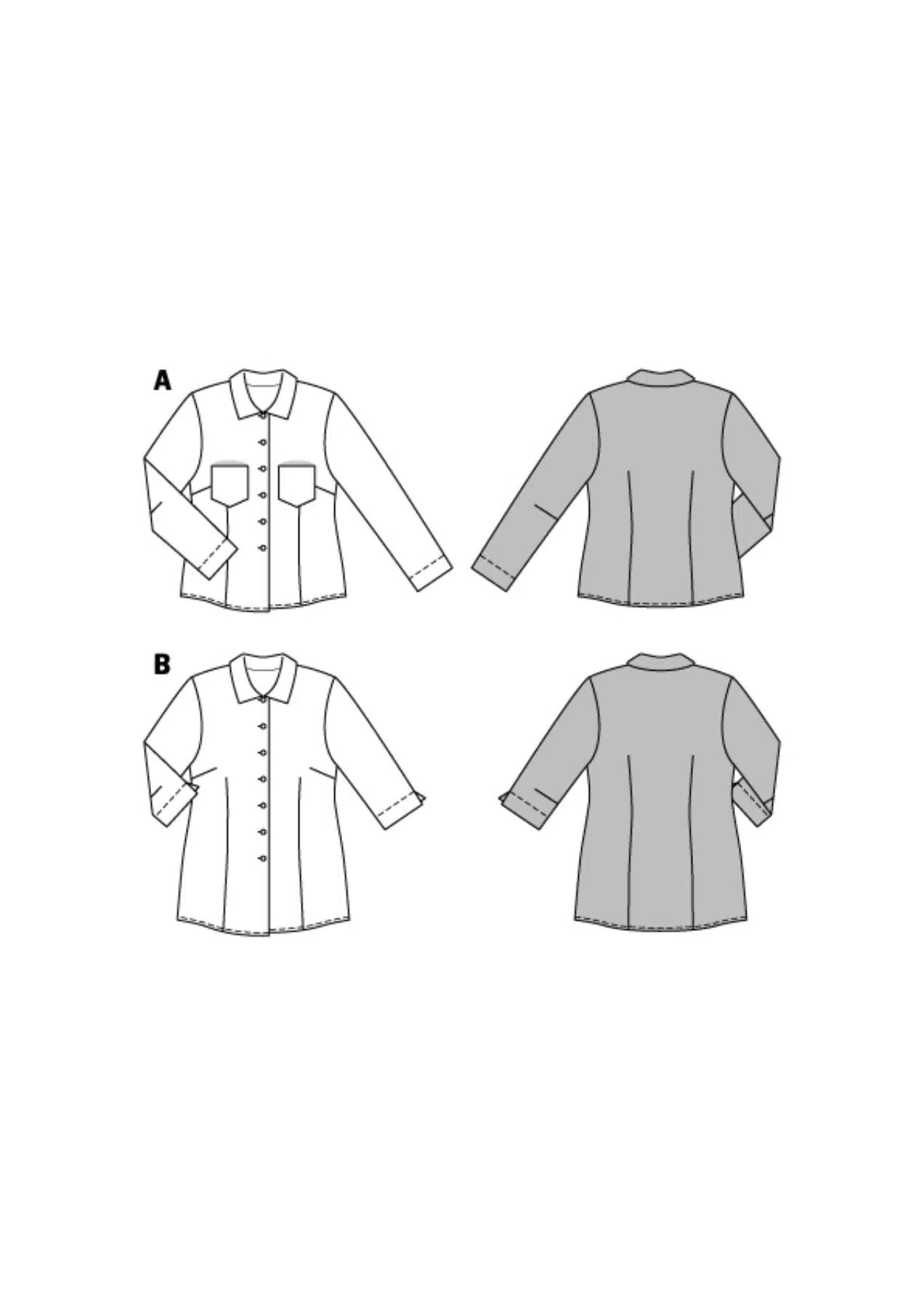 Burda Groen 6614 - Blouse in variaties