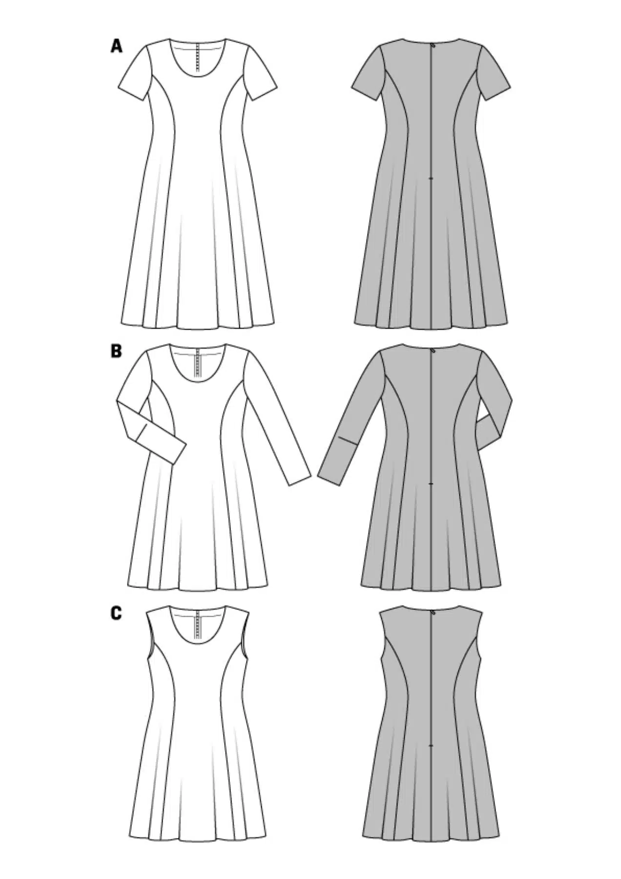 Burda Geel 6680 - Jurk in variaties