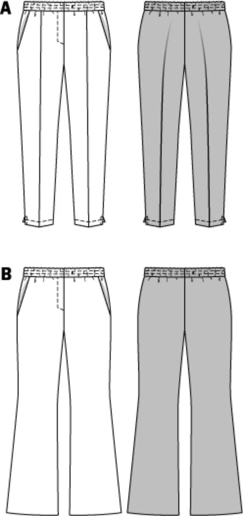 Burda Groen 6859 - Broek in variaties