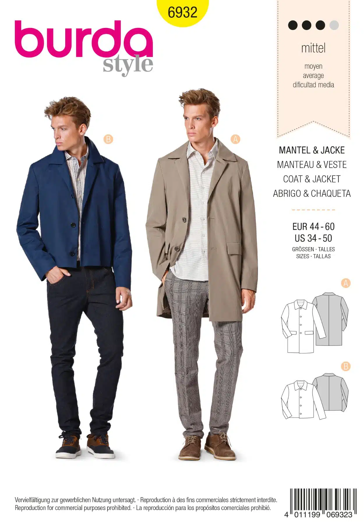 Burda Geel 6932 - Jas en Mantel