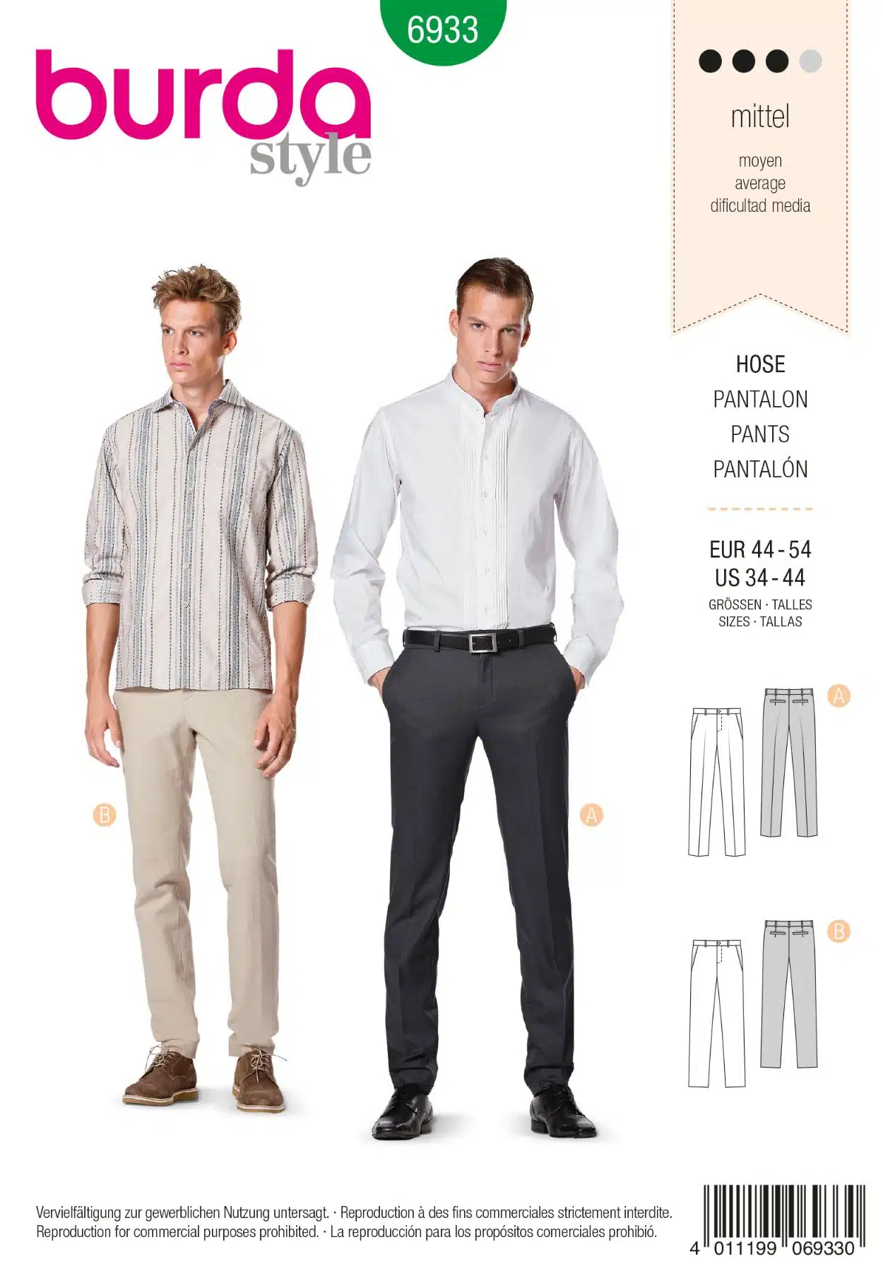 Burda Groen 6933 - Broek in variaties