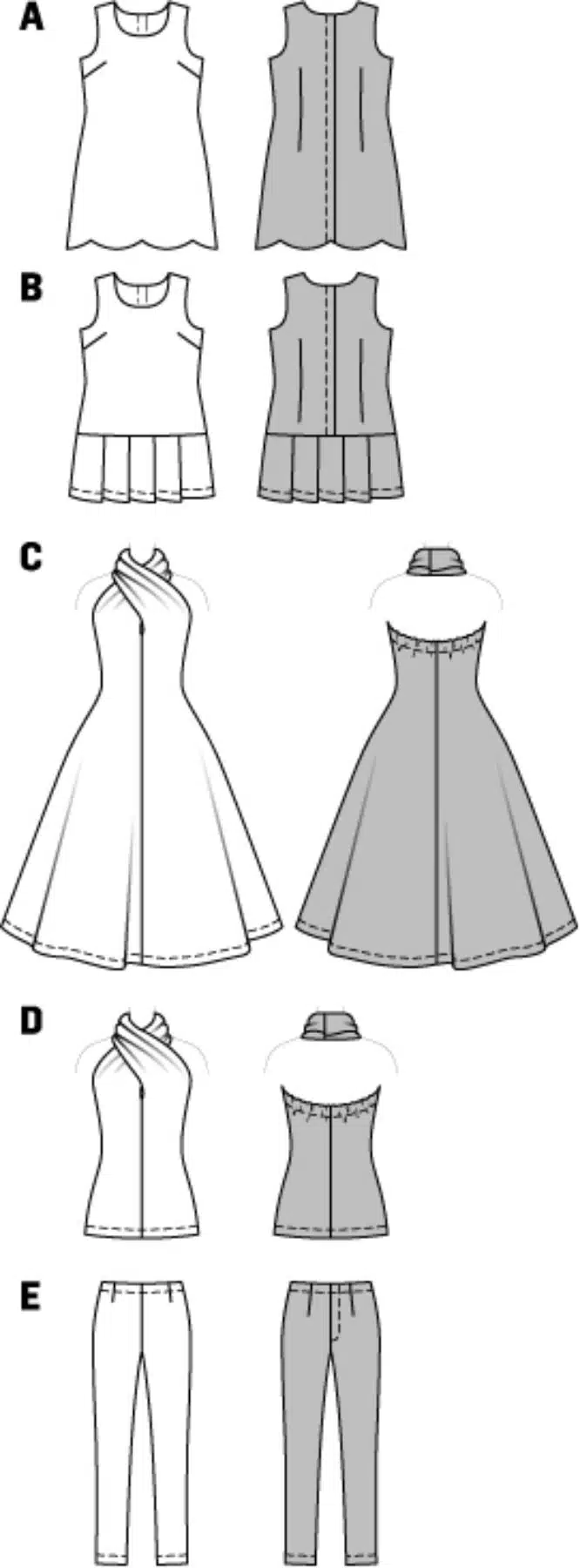 Burda Groen 6960 - Kleertjes voor barbiepoppen